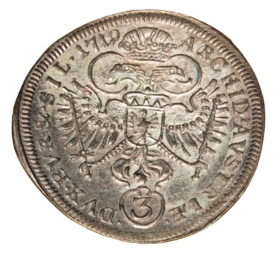 3 krajcary 1719 Karol VI Habsburg Śląsk Wrocław