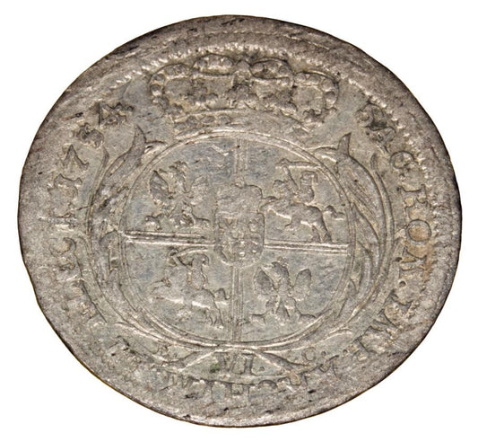 Szóstak 1754 August III Polska Lipsk