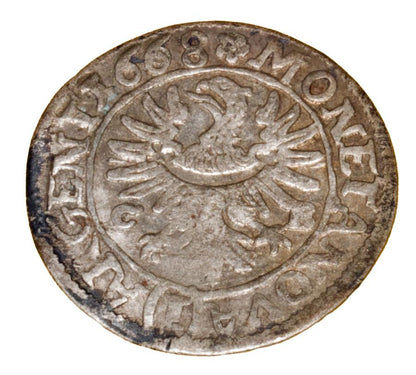 1 krajcar 1668 Jan Chrystian Księstwo Brzesko-Legnicko-Wołowskie Brzeg