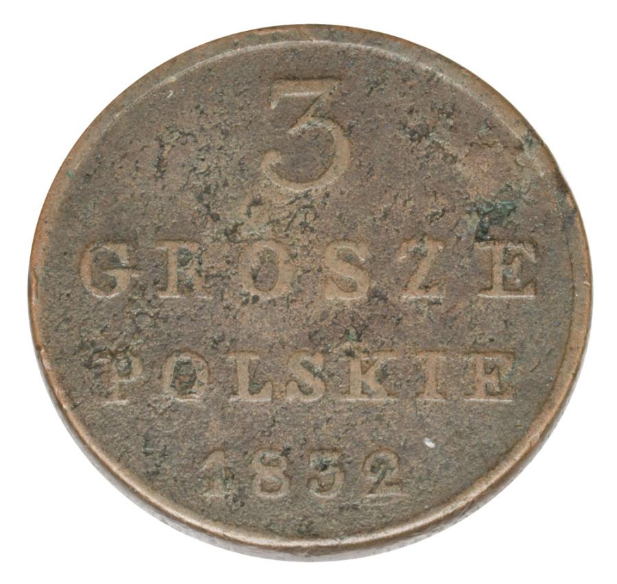 3 grosze 1832 Mikołaj I Romanow Królestwo Polskie Warszawa F.H.